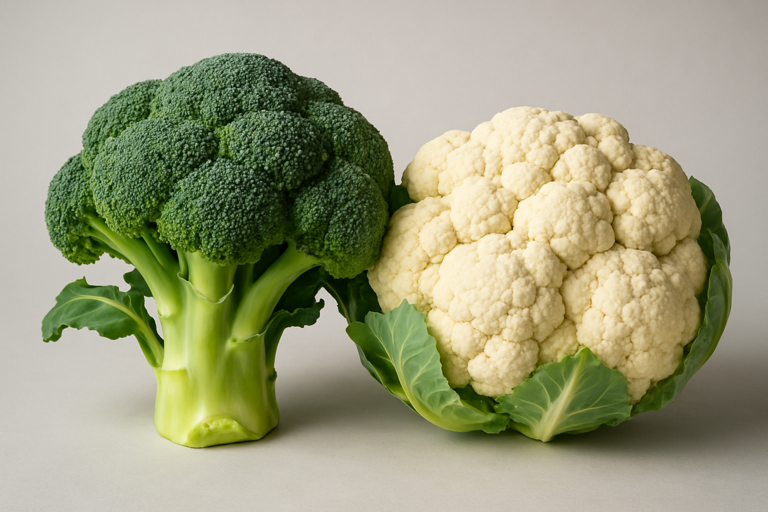 Broccoli and cauliflower